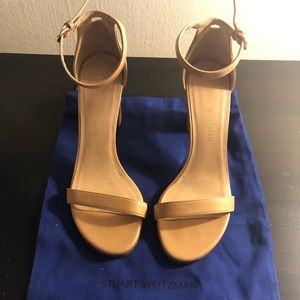 Stuart Weitzman Nude Block Heel Sandal 8M